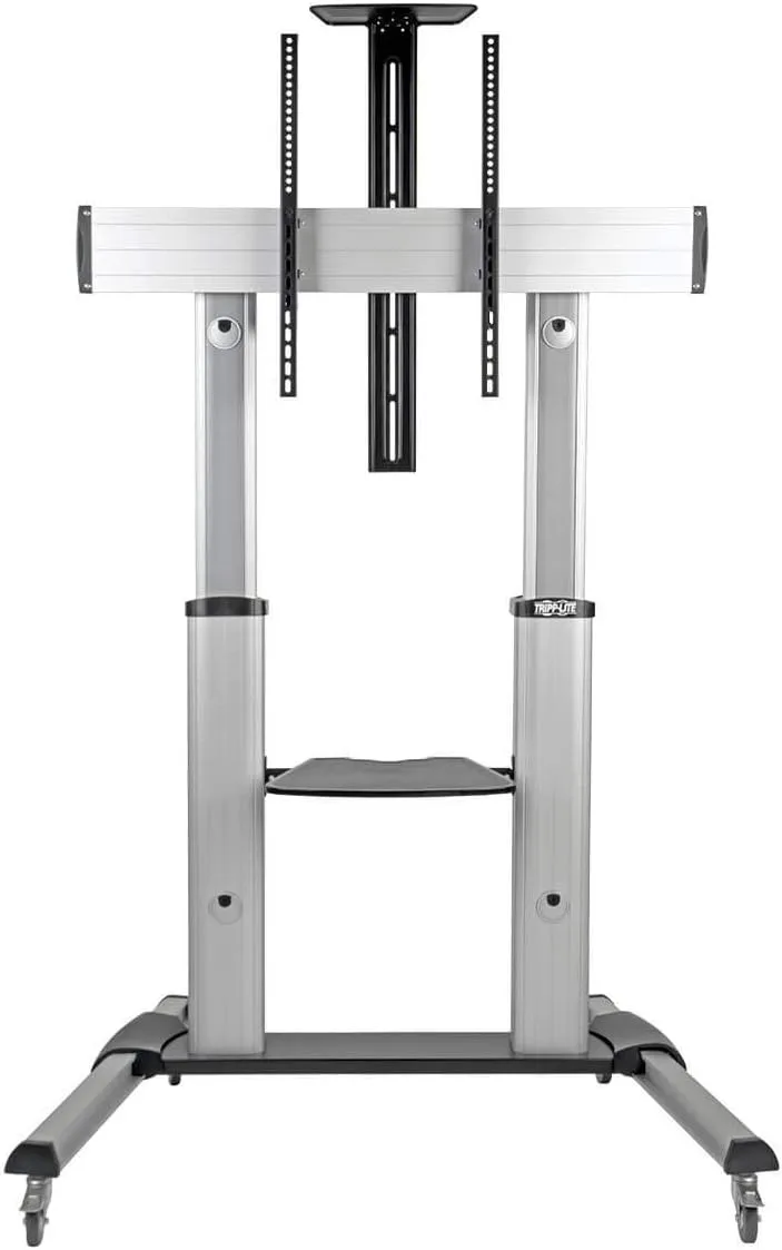 Tripp Lite Mobile TV Stand with Mount, for LED/OLED/LCD Flat Screen Monitors, 60” – 100” Televisions, Shelf & Locking Wheels
