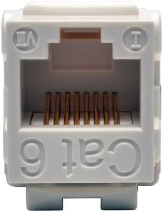 TRIPP LITE Cat6/5e White Wallplate Keystone Jack, Punch-Down/RJ45 F TAA GSA (N238-001-WH)