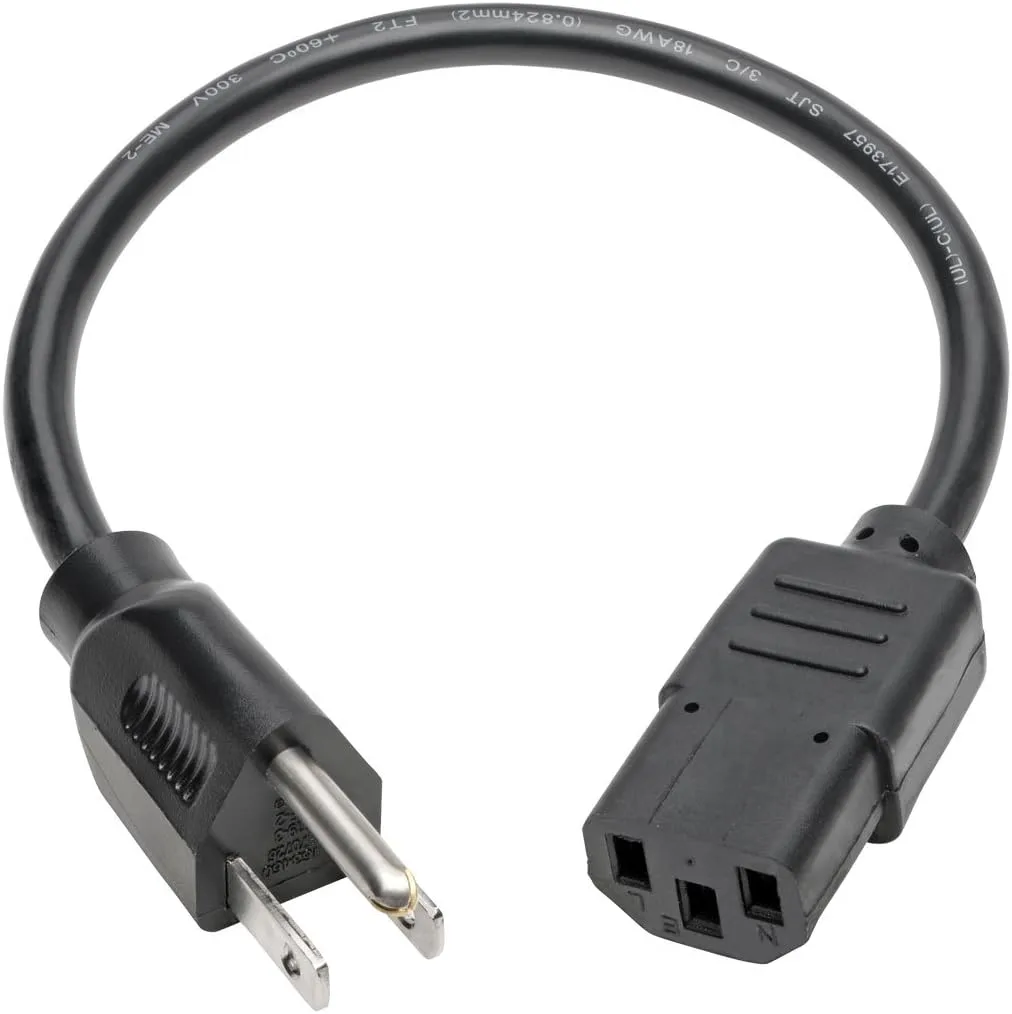 TRIPP LITE Computer Power Cord NEMA 5-15P to IEC-320-C13
