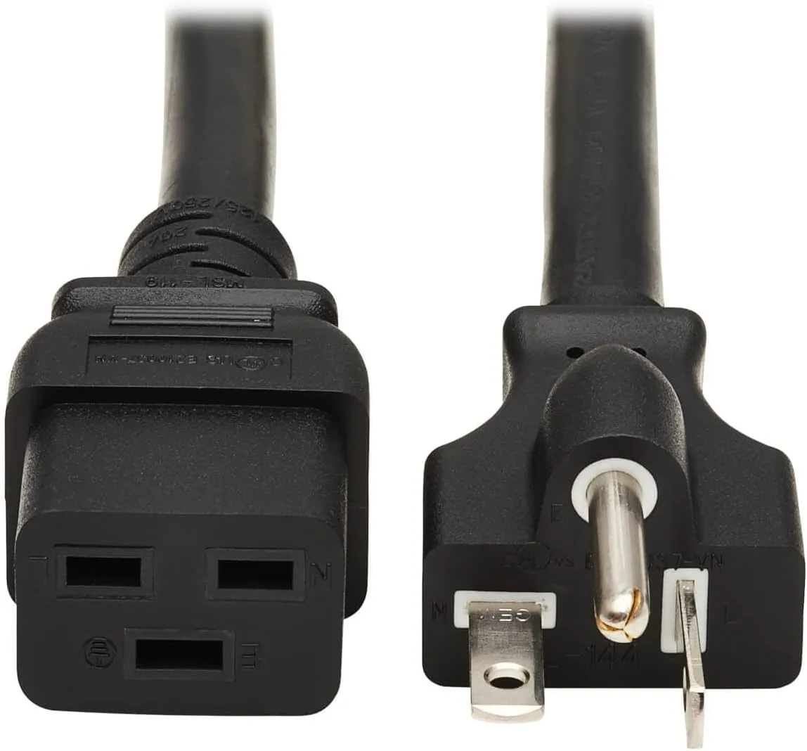 Tripp Lite C19 to NEMA 5-20P Heavy Duty Power Cord, 20A, 125V, 12AWG, Black, 6 Feet / 1.8 Meters (P049-006)