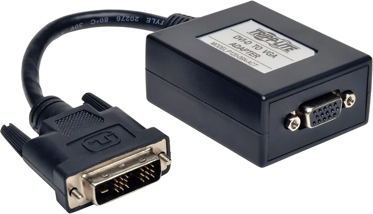 TRIPP LITE P120-06N-ACT 6-Inch DVI-D to VGA Active Adapter Converter Cable,Black