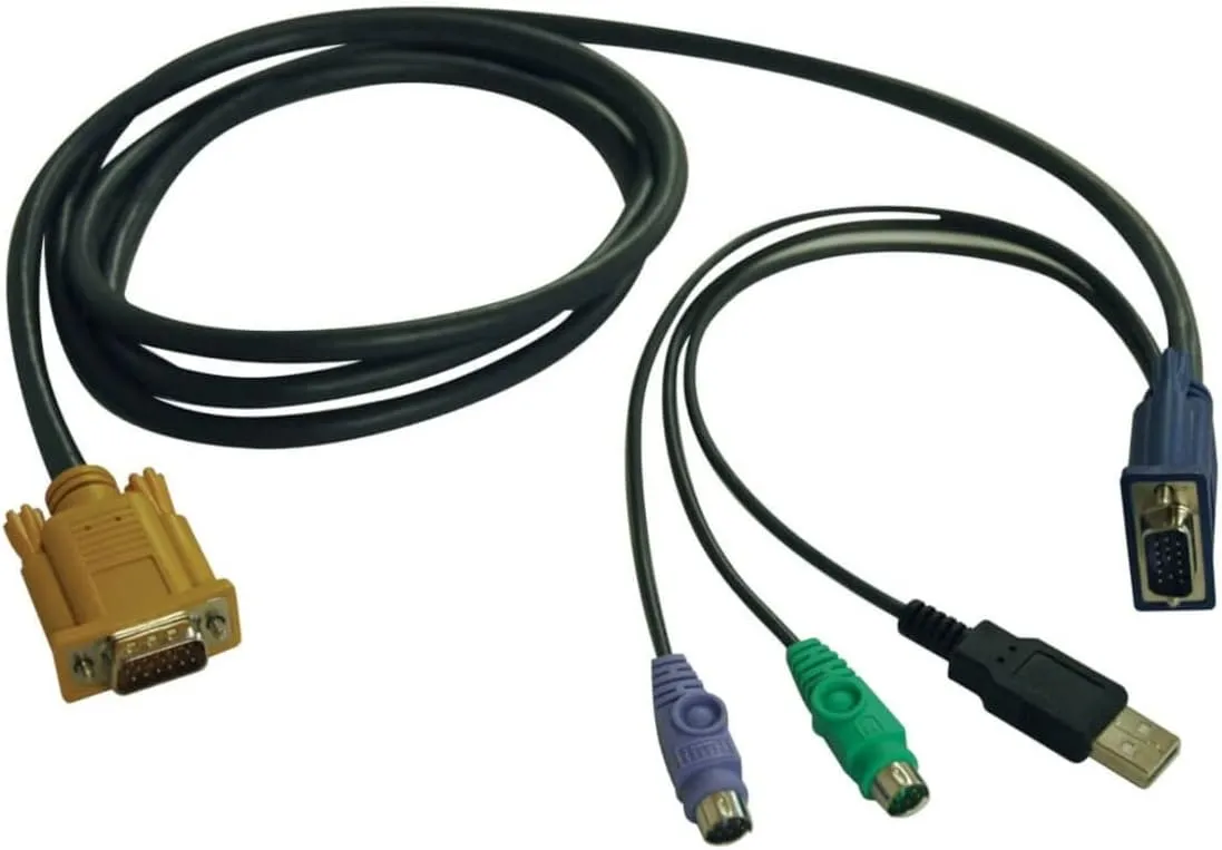 Tripp Lite P778-015 USB/PS2 Combo KVM Cable, 15 ft, Black