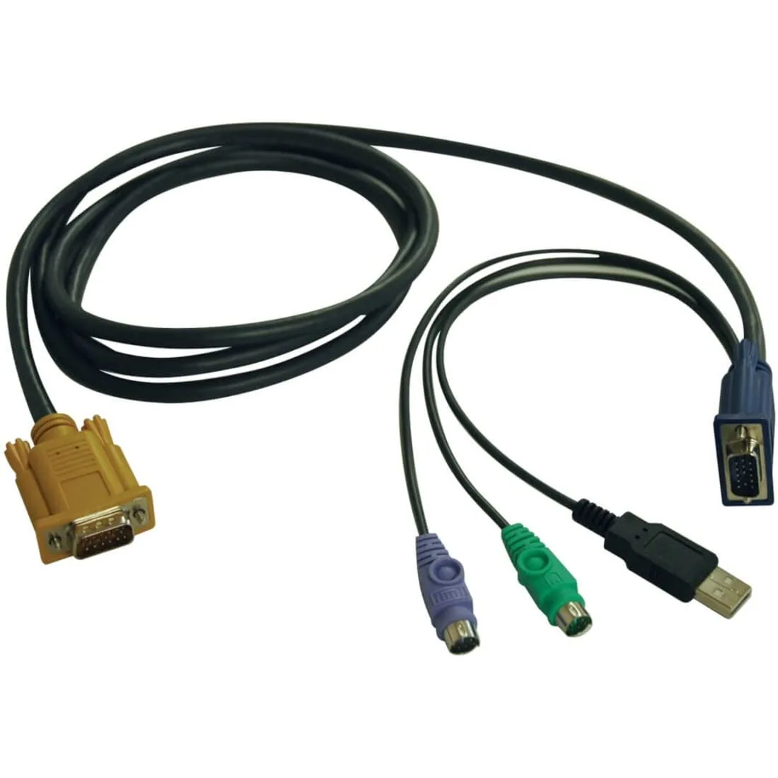 Tripp Lite P778-015 USB/PS2 Combo KVM Cable, 15 ft, Black