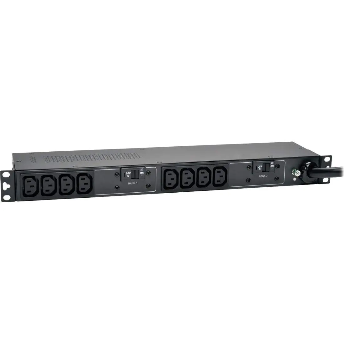 Tripp Lite Basic PDU, 30A, 10 Outlets (C13), 208/240V, L6-30P, 12 ft. Cord, 1U Rack-Mount Power (PDUH30HV)