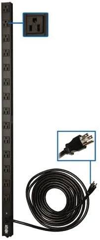 Tripp Lite Basic PDU, 1.44kW Single-Phase, 120V, 14 Outlets (5-15R), NEMA 5-15P Input, 15 ft. Cord