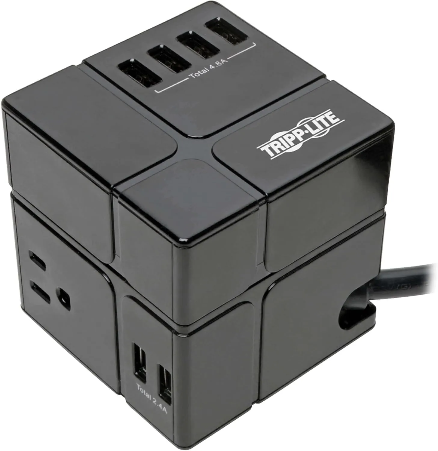 Tripp Lite 3 Outlet Surge Protector with USB, Detachable Wall Outlet Surge Protector, 6 USB Ports, 6 ft. Cord, 540 Joules
