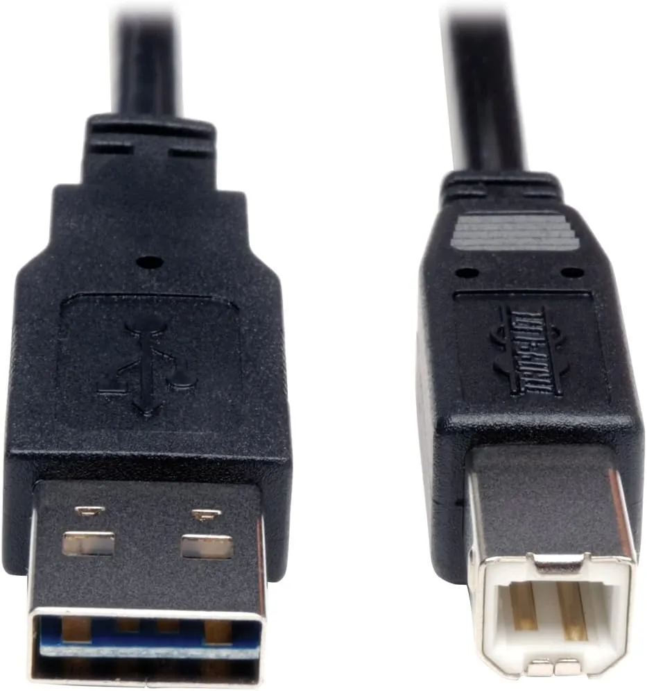 Tripp Lite Universal Reversible USB 2.0 Hi-Speed Cable (A to B) - 3 ft - Black