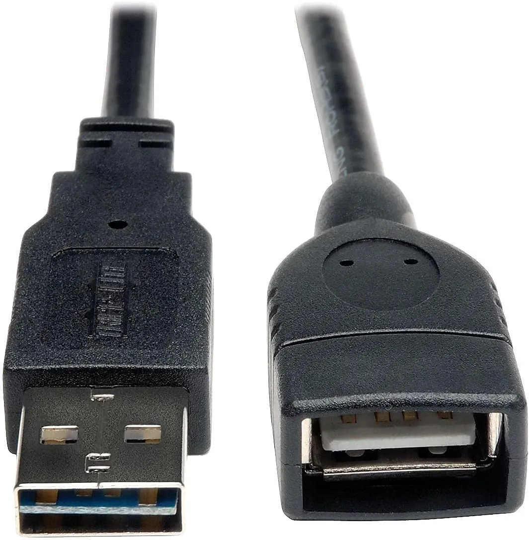 Tripp Lite Universal Reversible USB 2.0 Hi-Speed Extension Cable (Reversible A to A M/F), 10-ft.(UR024-010),Black
