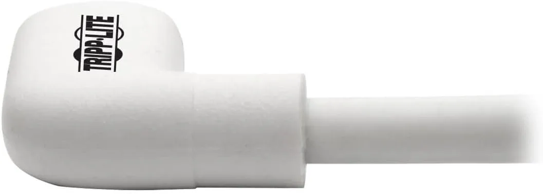 TRIPP LITE Right-Angle Lightning to USB Sync Charging Cable for iPhone iPad Apple White MFI Certified 3' (M100-003-LRA-WH)