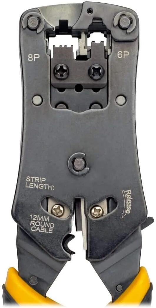 TRIPP LITE RJ11/ RJ12/ RJ45 Wire Crimper with Built in Cable Tester (T100-001-TST)