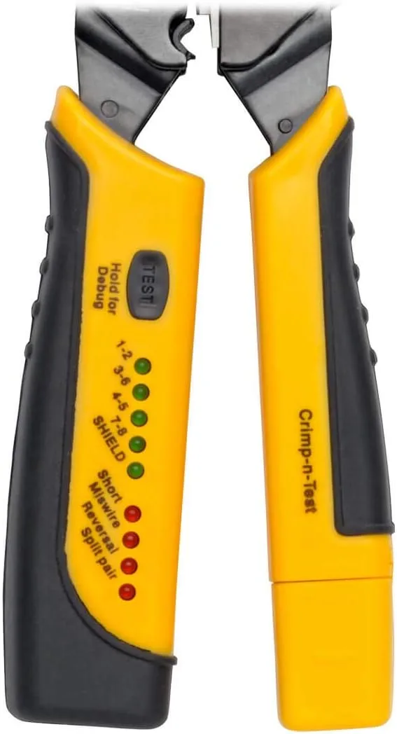 TRIPP LITE RJ11/ RJ12/ RJ45 Wire Crimper with Built in Cable Tester (T100-001-TST)