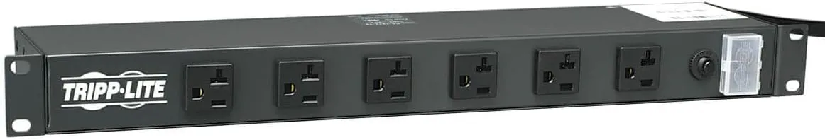 Tripp Lite 12-Outlet Rackmount PDU Power Strip, Six Front & Six Rear Facing Outlets, 20A, 120V, 15ft Cord with L5-20P Plug