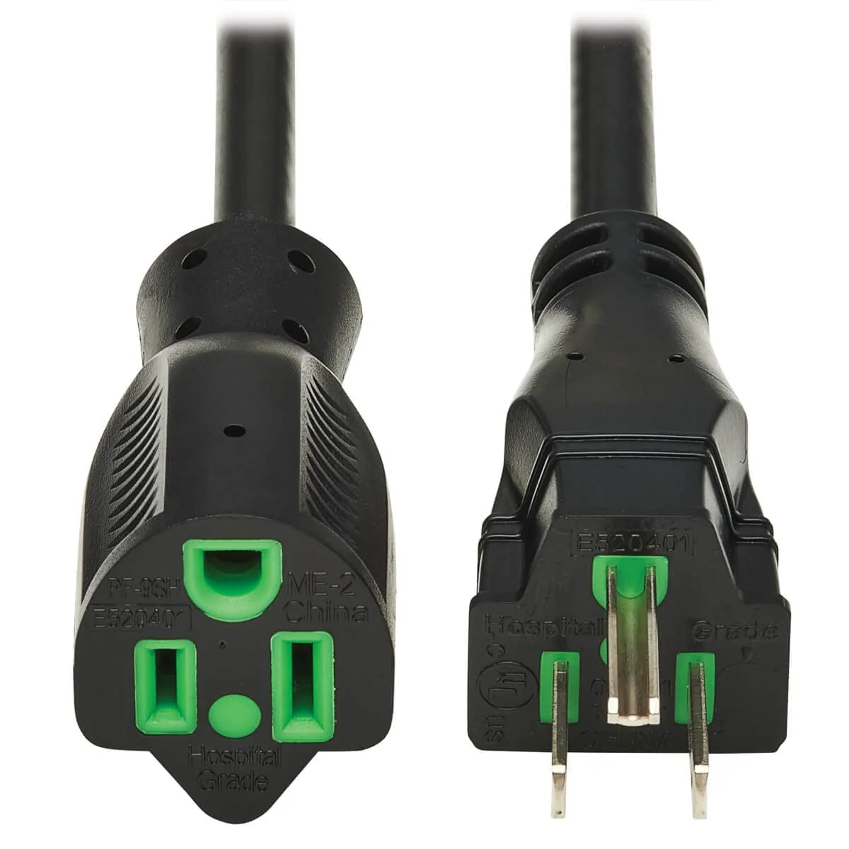 Tripp Lite Safe-IT Medical Hospital-Grade 5-15P-HG to 5-15R-HG Power Cord