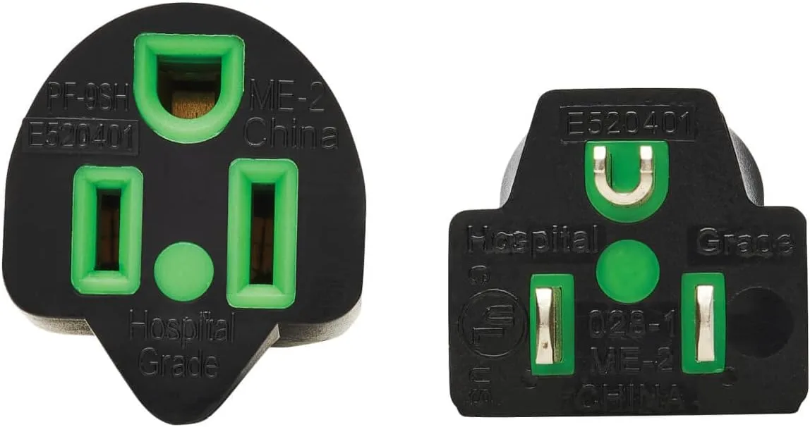 Tripp Lite Safe-IT Medical Hospital-Grade 5-15P-HG to 5-15R-HG Power Cord