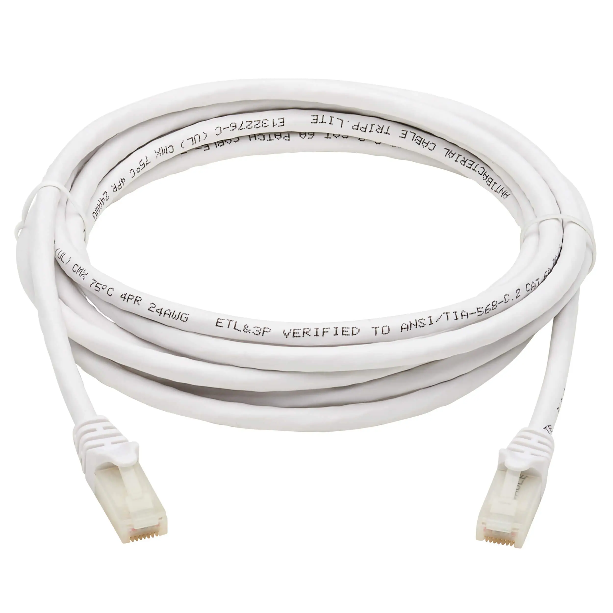 Tripp Lite, Safe-IT, Hospital-Grade Protection, Cat6a, 10G Certified, Snagless, UTP Ethernet Cable, (RJ45 M/M), White
