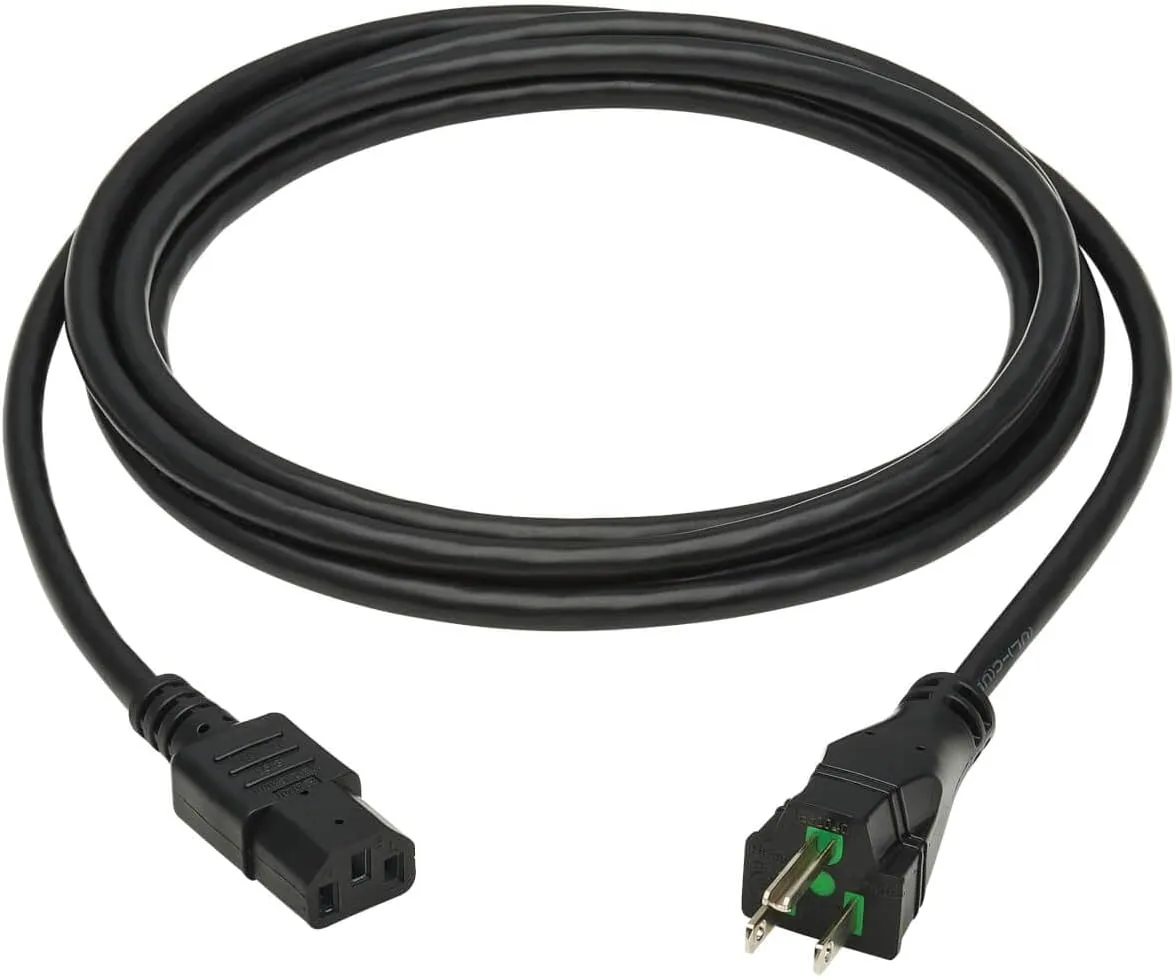Tripp Lite Safe-IT Medical Hospital-Grade 5-15P to C13 Power Cord, Green Dot, 13A 125V, 16 AWG