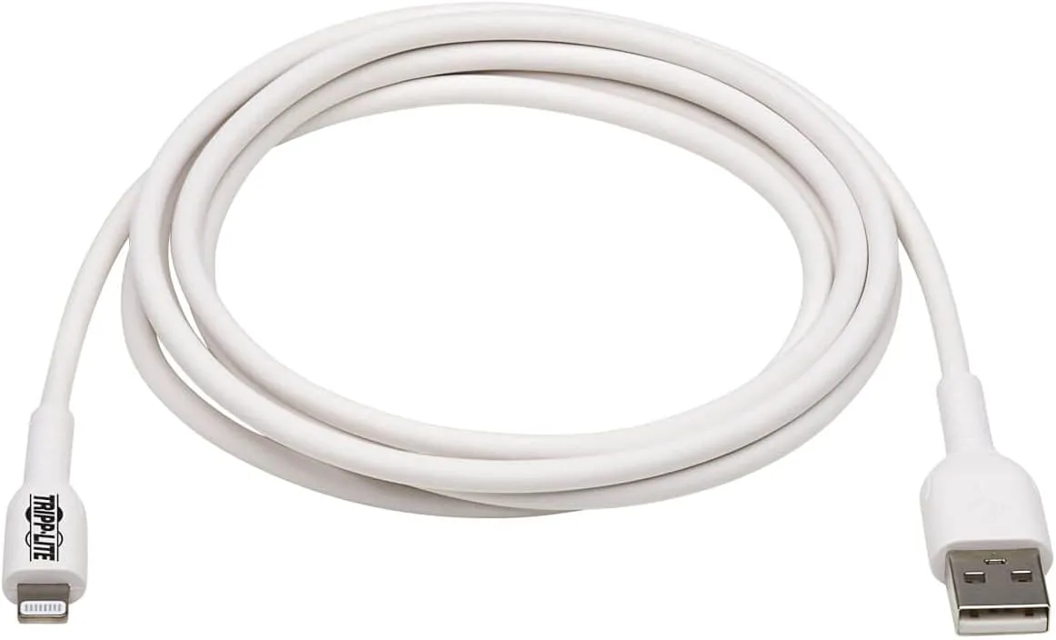 Tripp Lite Safe-IT USB-A to Lightning Charge Cable, Hospital-Grade Protection Cable (M/M), MFi Certified - M100AB-02M-WH