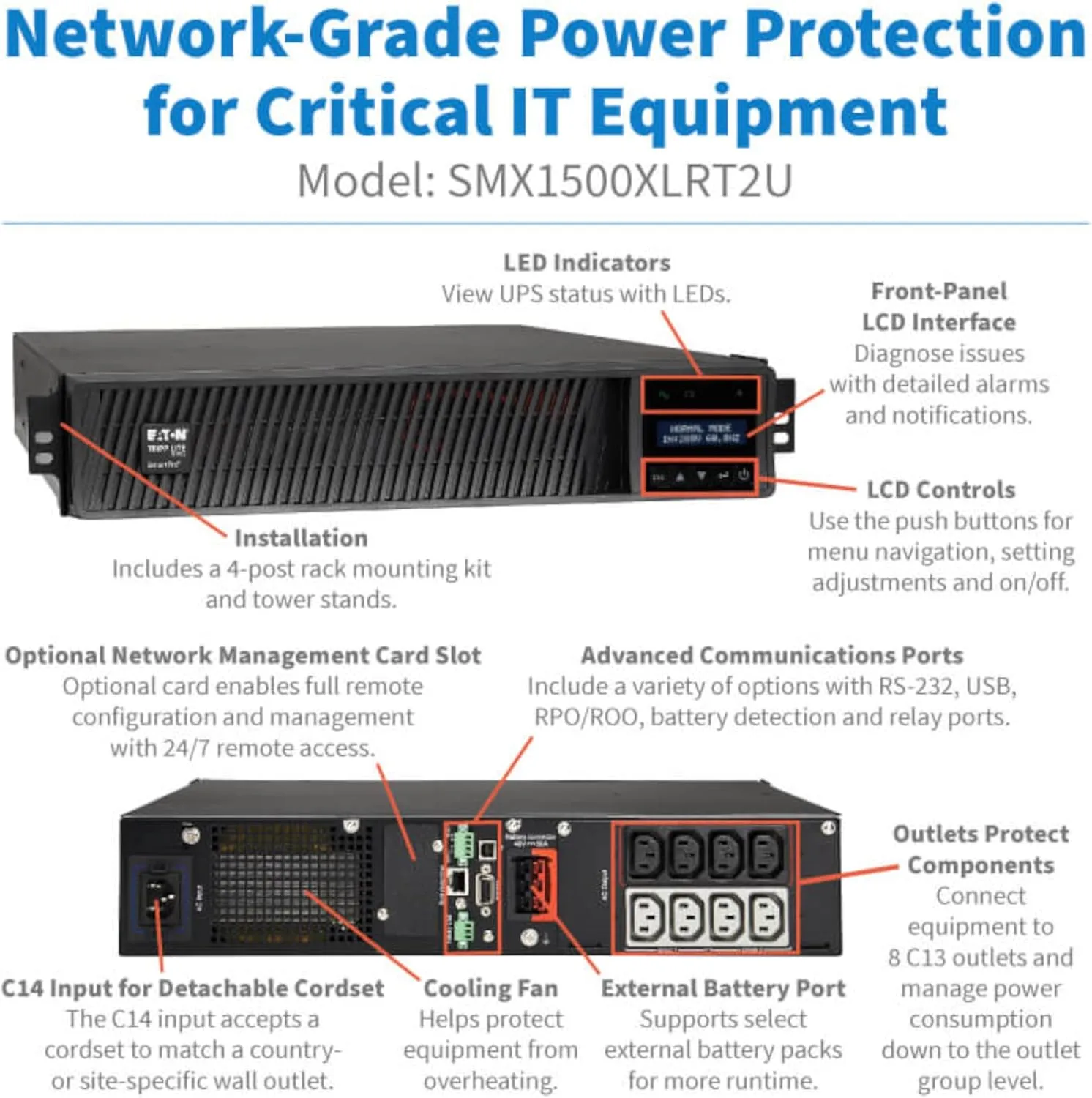 TRIPP LITE SMX1500 1500VA Line-Interactive UPS with LCD and 8 C13