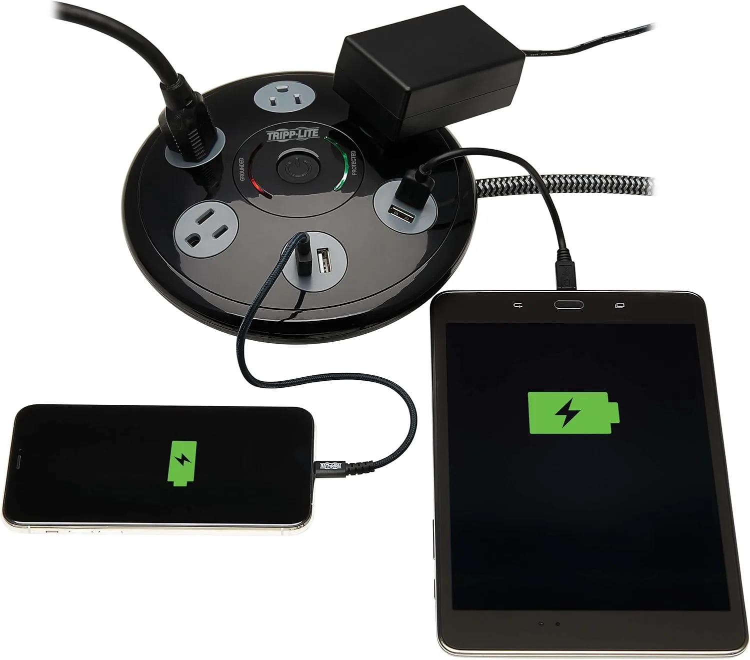 Tripp Lite Conference Surge Protector 4 5-15R 4 USB-A Ports 6ft Cord Black (TLP406USBUFO)