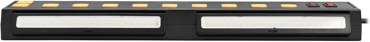 Tripp Lite by Eaton Protect It! TLP1006USB 10-Outlet Surge Protector With 2 Swivel Light Bars And 4 USB Ports, 6ft, Black