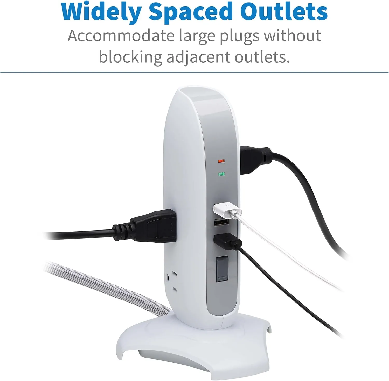 Tripp Lite TLP66USB Surge Protector Tower with USB Ports, 1200 Joules, 5-Outlets