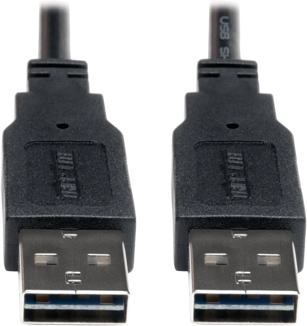 Tripp Lite Universal Reversible USB 2.0 Hi-Speed Cable (Reversible A to Reversible A M/M) 6-ft.(UR020-006), Black