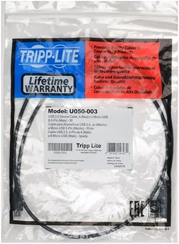 TRIPP LITE USB 2.0 A-to-Micro-B Cable (Male-to-Male)