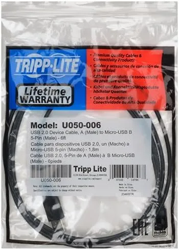 TRIPP LITE USB 2.0 A-to-Micro-B Cable (Male-to-Male)
