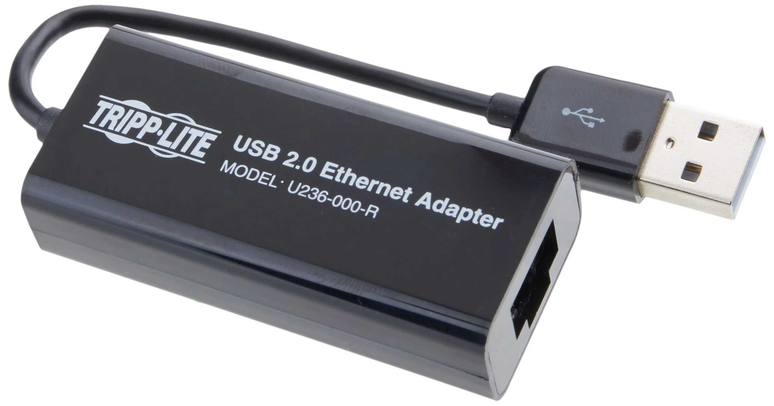 Tripp Lite USB 2.0 Hi-Speed to Ethernet NIC Network Adapter, 10/100 Mbps (U236-000-R), Black