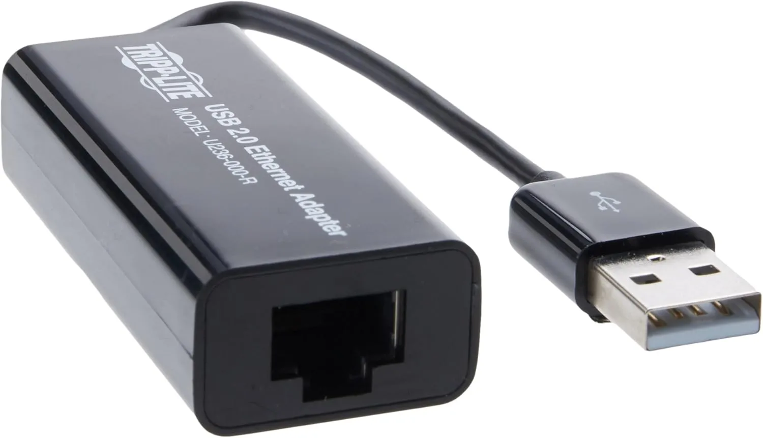 Tripp Lite USB 2.0 Hi-Speed to Ethernet NIC Network Adapter, 10/100 Mbps (U236-000-R), Black