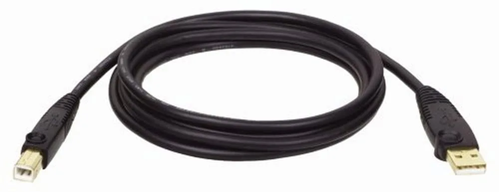 Tripp Lite USB 2.0 High-Speed Cable, Type-A to Type-B (M/M), 10-ft, Retail Packaging (U022-010-R), Black