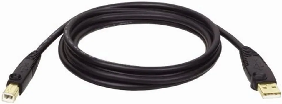 Tripp Lite USB 2.0 High-Speed Cable, Type-A to Type-B (M/M), 10-ft, Retail Packaging (U022-010-R), Black
