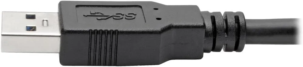 Tripp Lite USB 3.0 SuperSpeed A/A Cable for U325 Keystone Panel Mount Couplers Black M/M 6ft 6' (U325-006) 6 ft.