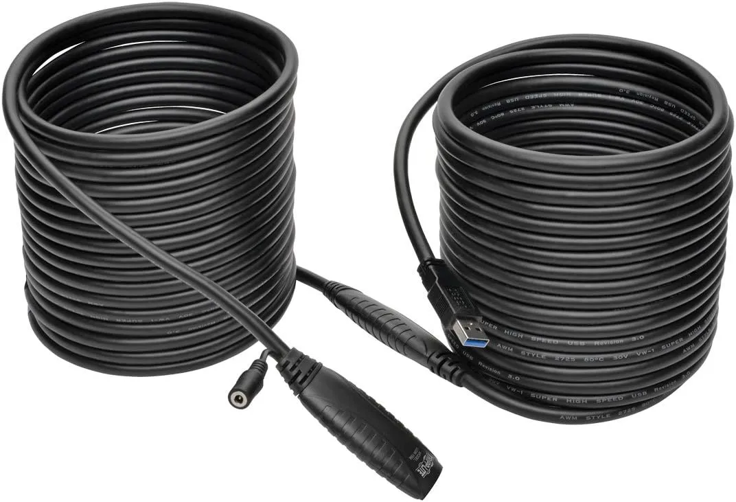 Tripp Lite USB 3.0 SuperSpeed Active Extension Repeater Cable (USB-A M/F) 15M (49.21 ft) - Black