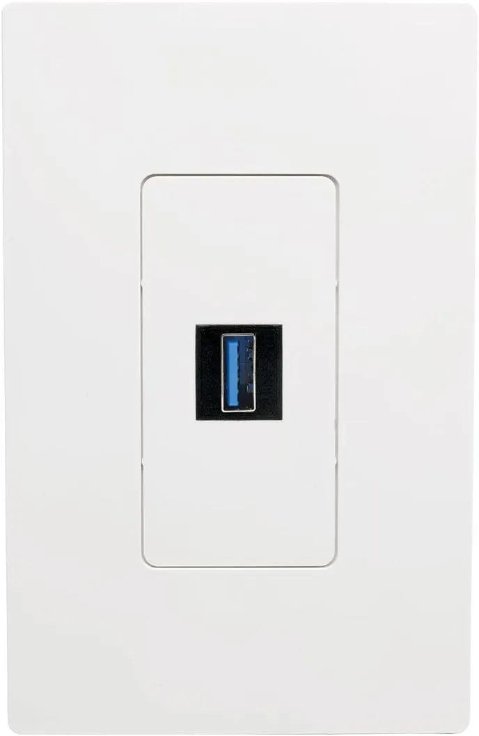 Tripp Lite USB 3.0 Keystone Panel Mount Coupler (F/F), All-in-One, Black (U325-000-KP-BK) USB 3.0 Coupler