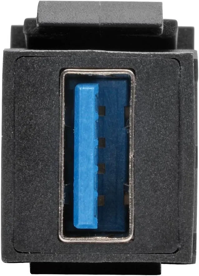 Tripp Lite USB 3.0 Keystone Panel Mount Coupler (F/F), All-in-One, Black (U325-000-KP-BK) USB 3.0 Coupler