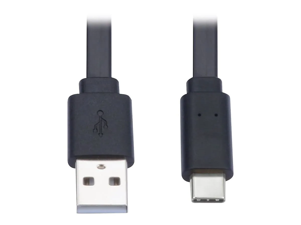Tripp Lite USB-A to USB-C Cable, Flat Cable Design, USB 2.0, Thunderbolt 3 Compatible Sync and Charge, M/M 6 ft (U038-006-FL)
