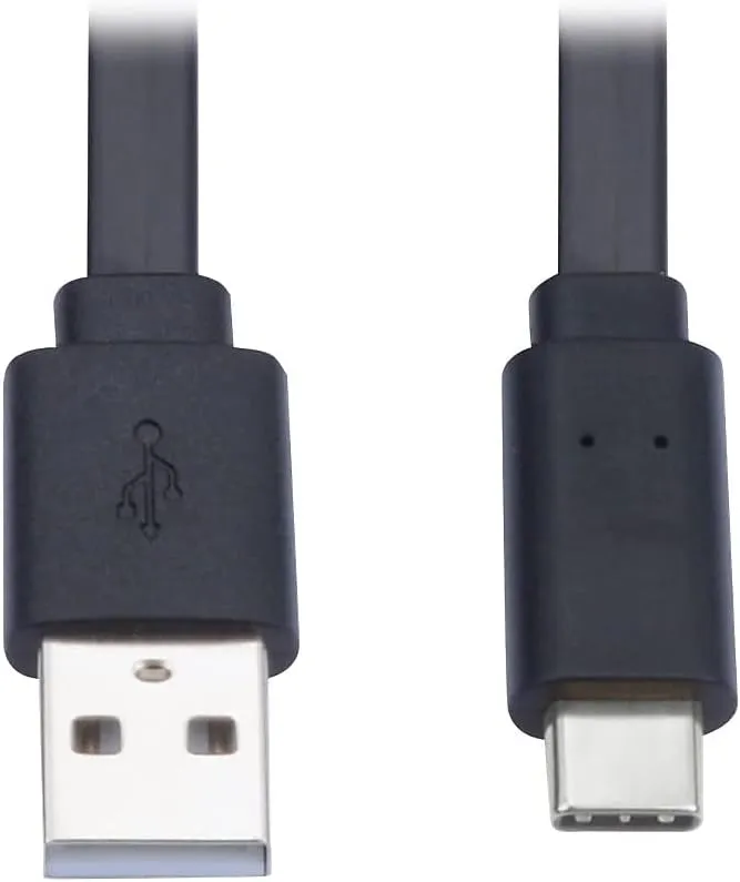Tripp Lite USB-A to USB-C Cable, Flat Cable Design, USB 2.0, Thunderbolt 3 Compatible Sync and Charge, M/M 6 ft (U038-006-FL)