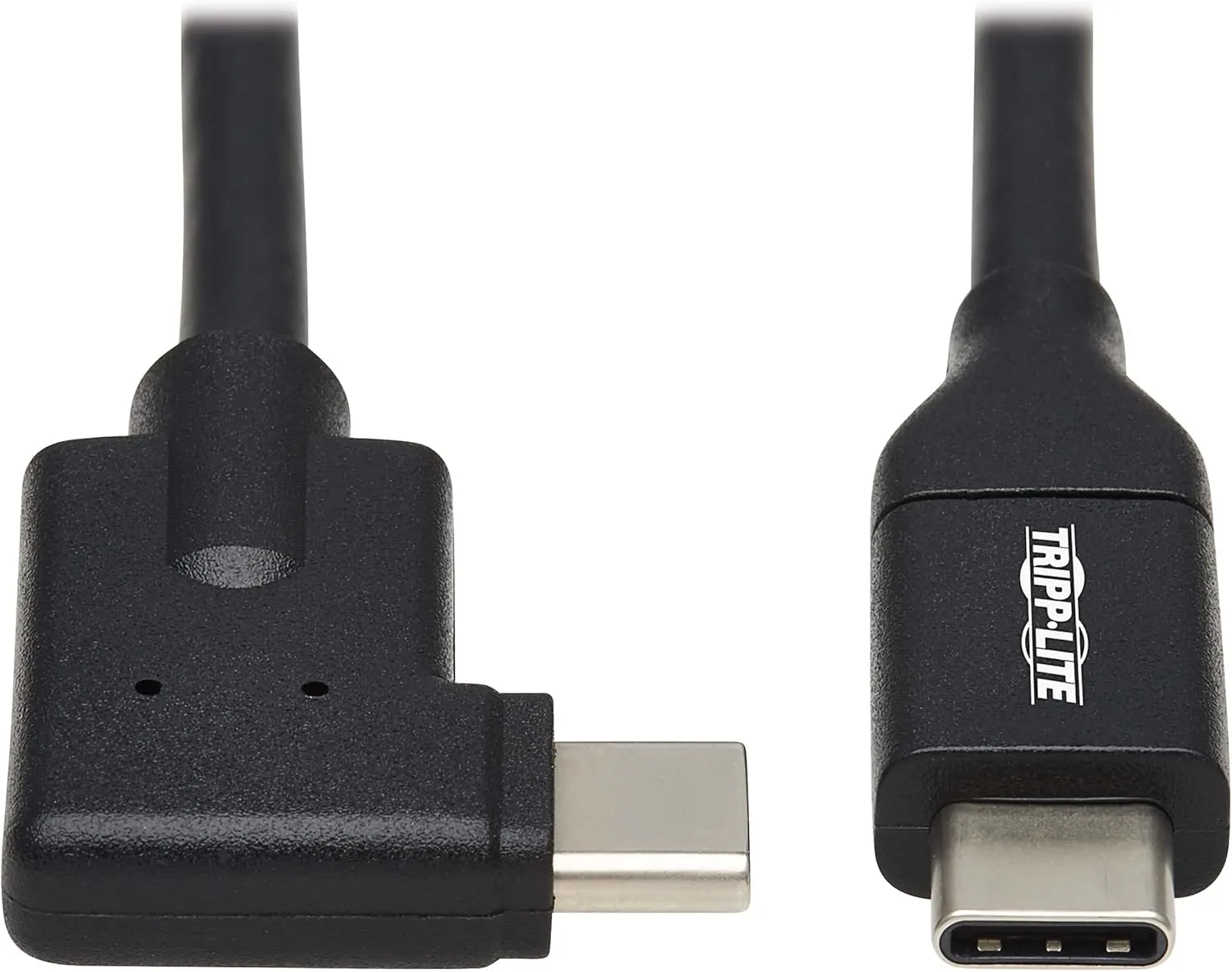 Tripp Lite USB C Cable USB 3.2 Gen 1 Right-Angle 60W PD Charging M/M 1ft (U420-001-RA)