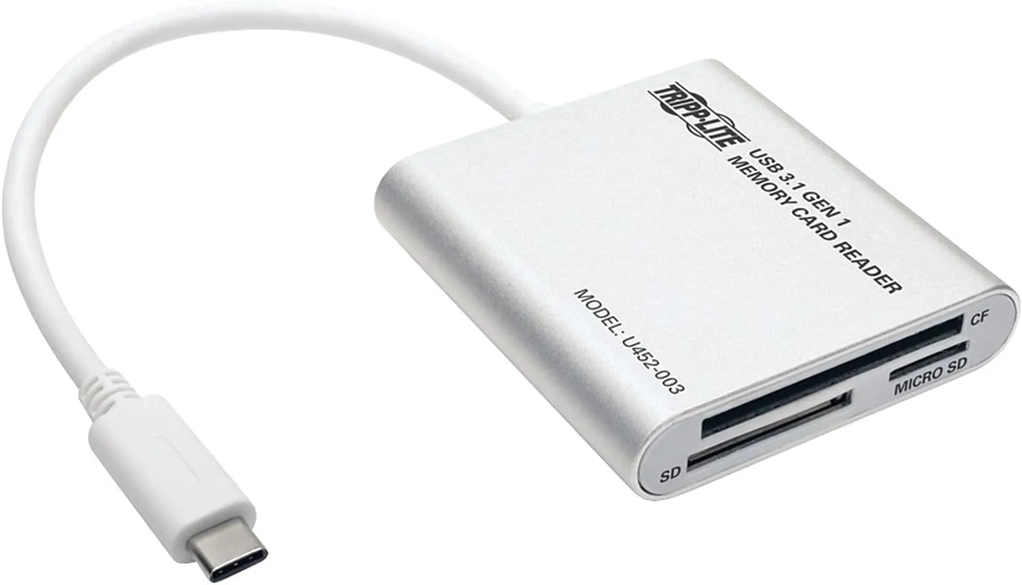 TRIPP LITE USB 3.1 Gen 1 USB-C Multi Drive Flash Memory Media Reader/Writer 5Gbps (U452-003)