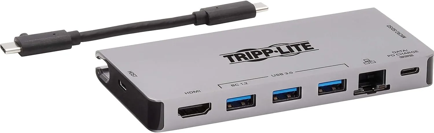 Tripp Lite USB C Docking Station USB Hub 4K HDMI GbE SD Card Reader Pd Charging (U442-DOCK5D-Gy)