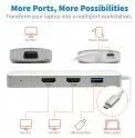 Tripp Lite USB C Docking Station w/ USB-A Hub, x2 HDMI, PD Charging 1080p @ 60Hz, Portable