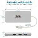 Tripp Lite USB C Docking Station w/ USB-A Hub, x2 HDMI, PD Charging 1080p @ 60Hz, Portable