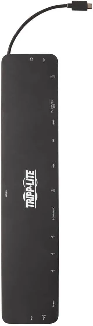 Tripp Lite USB-C Docking Station with Triple Display, 4K HDMI @ 30 Hz, DisplayPort, VGA, USB-A 3.2 Gen 1