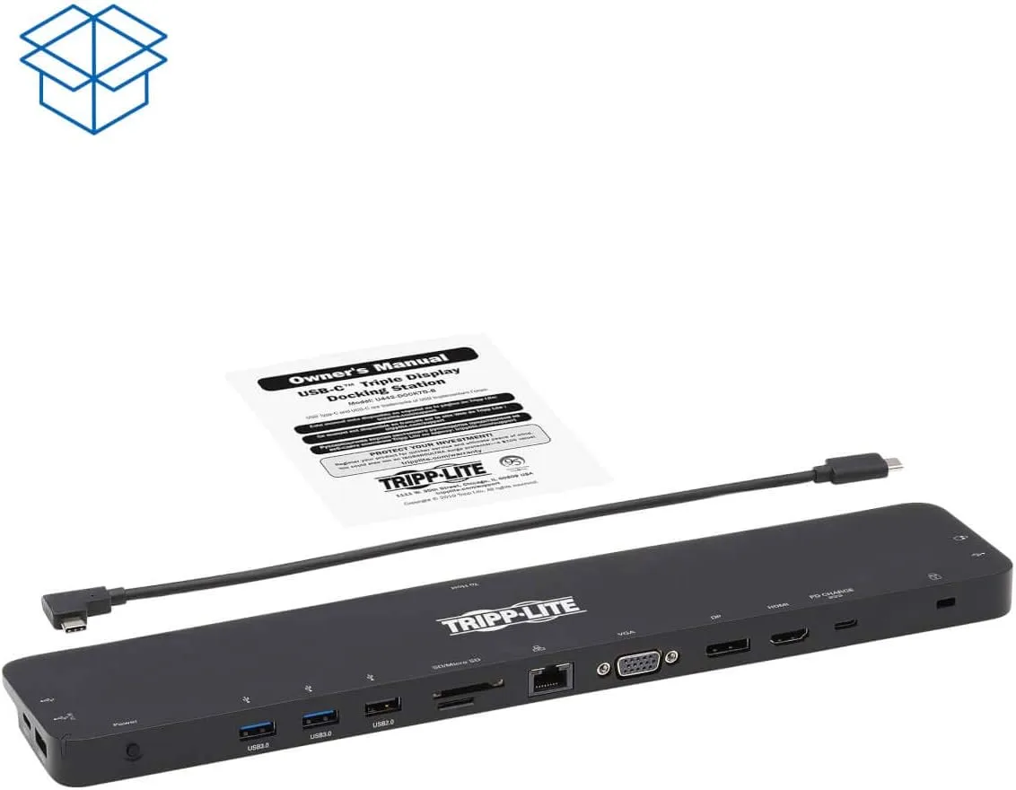 Tripp Lite USB-C Docking Station with Triple Display, 4K HDMI @ 30 Hz, DisplayPort, VGA, USB-A 3.2 Gen 1