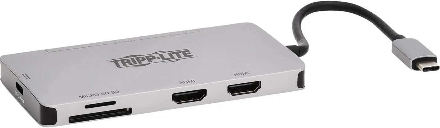 Tripp Lite USB-C Two-Monitor HDMI Laptop/Smart Phone Docking Station, 4K @ 60 Hz (4:4:4), USB-A Hub