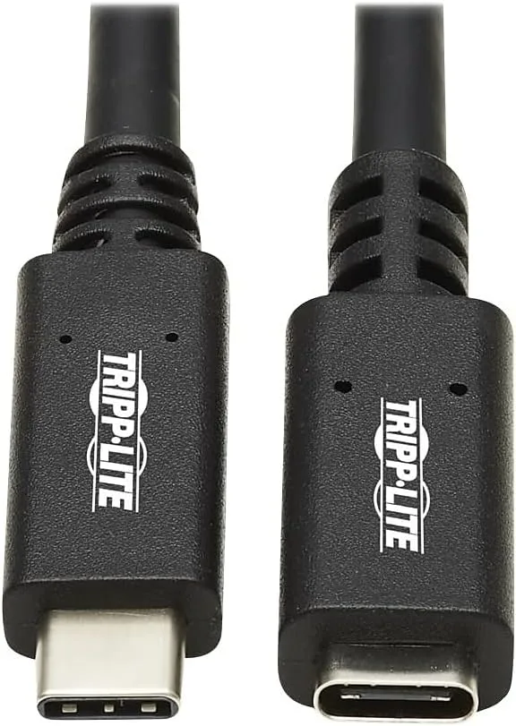 TRIPP LITE USB-C Extension Cable (M/F), USB 3.2 Gen 1, Thunderbolt 3, 5 Gbps, 60W Power Delivery, Black PVC Jacket