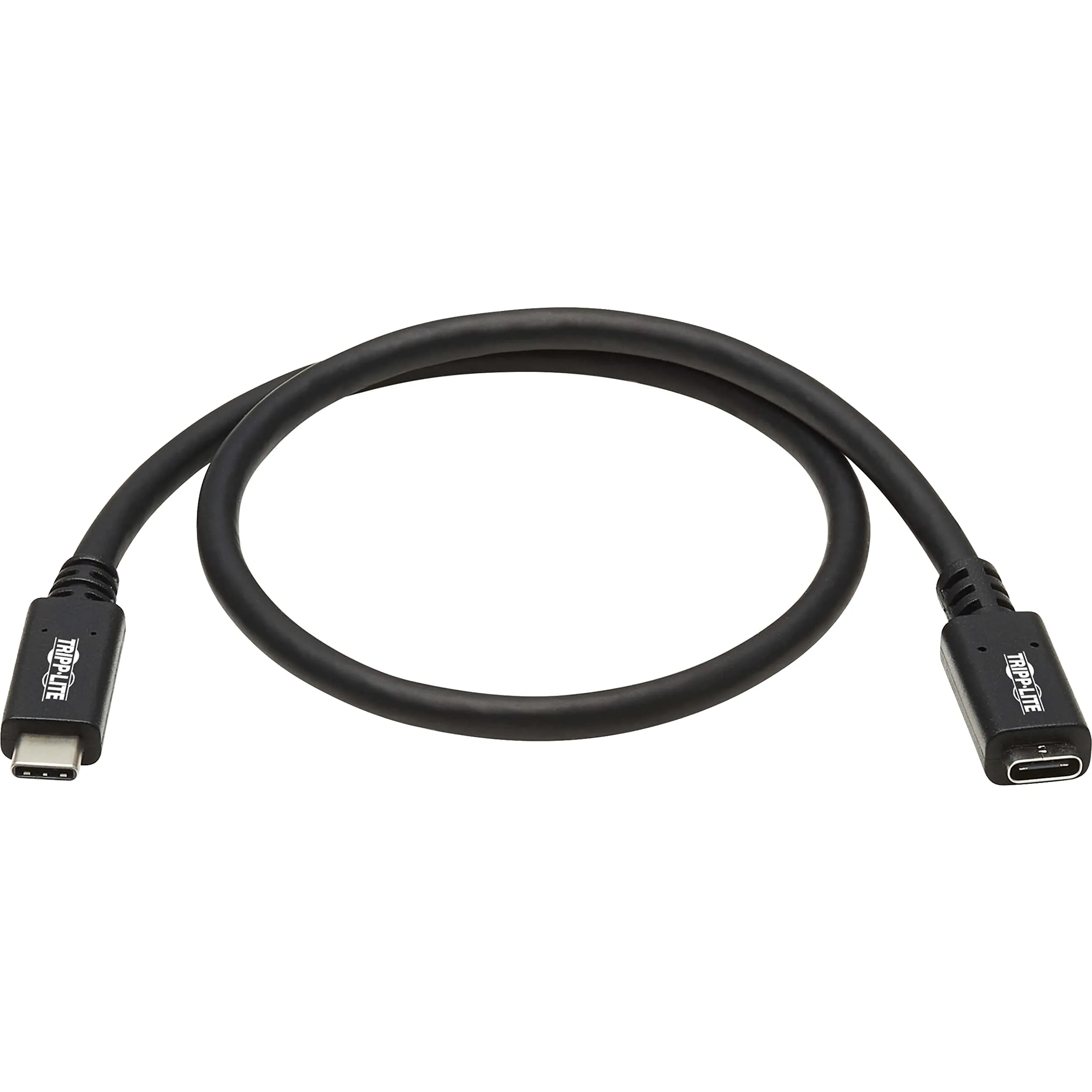 TRIPP LITE USB-C Extension Cable (M/F), USB 3.2 Gen 1, Thunderbolt 3, 5 Gbps, 60W Power Delivery, Black PVC Jacket