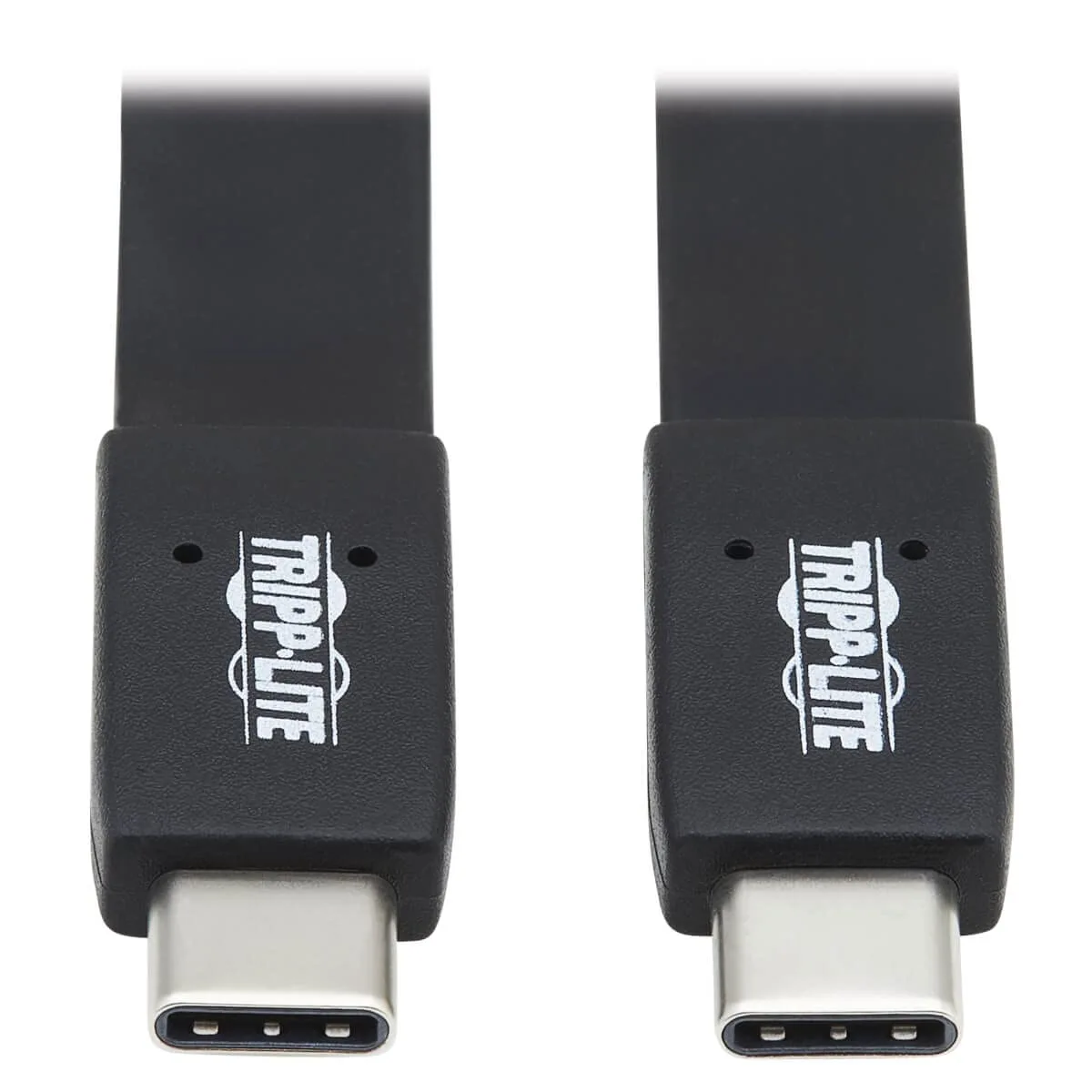 Tripp Lite USB-C Flat Cable, Flat USB C to USB C Cable, USB 3.1 Gen 2, 10 Gbps, 5A Rating, Thunderbolt 3 Compatible, Black