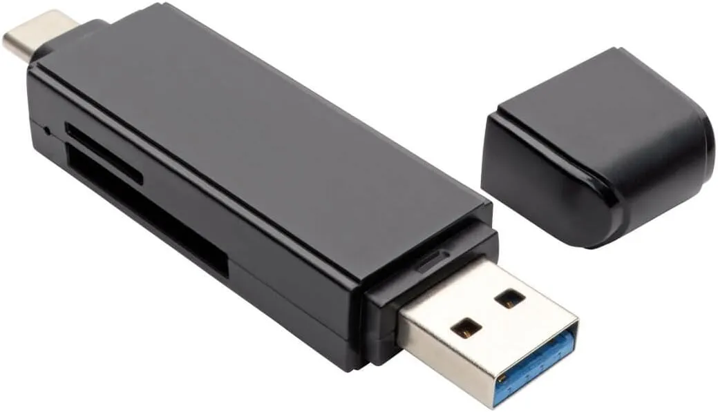 Tripp Lite USB C Memory Card Reader Adapter 2-in-1 USB-A / USB-C USB Type C, USB 3.1 Gen 1 (U452-000-SD-A)